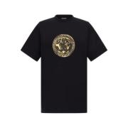 Roberto Cavalli T-shirt med bandana patchwork tryck Black, Herr