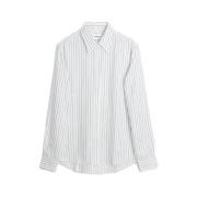 Soulland Navy Pinstripes Skjorta White, Herr