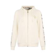 Roberto Cavalli Python Zip-Up Hoodie med Dragsko Beige, Dam