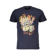 Cavalli Class Tryckt Logotyp Rund Hals T-shirt Blue, Herr