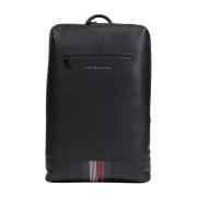 Tommy Hilfiger Strukturerad Polyuretan Ryggsäck Black, Herr