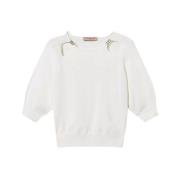 Twinset Cut Out Oval T-Shirt White, Dam