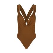 Saint Laurent Silk Mousseline Bodysuit Underkläder Brown, Dam