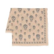 Alexander McQueen Lyxiga Beige Scarves för Män Beige, Herr