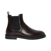 Kiton Burgundy Chelsea Ankelboots Brown, Herr