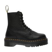 Dr. Martens Svarta läderankelstövlar Black, Dam