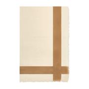 Kiton Geometriskt Tryck Kashmir Silke Sjal Beige, Dam