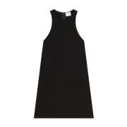 Courrèges Svart Ärmlös Flare Klänning Black, Dam