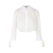 Elisabetta Franchi Vit Skjorta Camicia LS White, Dam