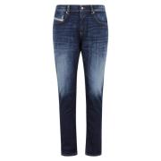 Diesel 2019 Strukturerade Denim Jeans Blue, Herr