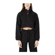 Calvin Klein Svart Hoodless Polyester Sweatshirt Black, Dam