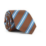 Kiton Brun Sidenslips Elegant Stil Multicolor, Herr