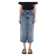 Isabel Marant Étoile Ljusblå Denim Midi Kjol Blue, Dam