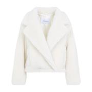 Max Mara Kort Teddy Nageljacka White, Dam