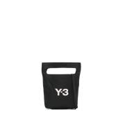 Y-3 Svart Väska med Urskuret Handtag Black, Dam