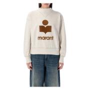 Isabel Marant Étoile Elegant Stickat Ecru Camel Sweatshirt Beige, Dam