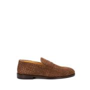 Brunello Cucinelli Casual Penny Loafer i Vävt Mocka Brown, Herr