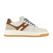 Hogan Ivory Brown Läder Sneakers Multicolor, Dam