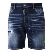 Dsquared2 Blå Denim Shorts med Lackdetaljer Blue, Herr