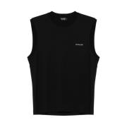 Mugler Svart Crew Neck Ärmlös Topp Black, Herr