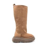 R13 Chunky Shearling Hög Boot Brown, Dam