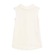 Valentino Ivory Silke Ärmlös Topp Beige, Dam