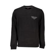 Tommy Hilfiger Svart Ekologiskt Bomullsweatshirt med Rund Hals Black, ...