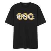 Versace Svart Logotyp Kedja Tryck T-shirts Polos Black, Herr