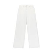 Axel Arigato Vita Wide Leg Denim Jeans White, Dam