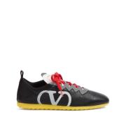 Valentino Garavani Svarta Sneakers med VLogo Patch Black, Herr