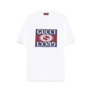 Gucci Interlocking-G Logo Bomull T-shirt White, Herr