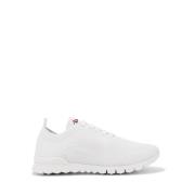 Kiton Stickad tyg Sneakers med vit sula White, Dam