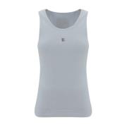 Givenchy Räfflad tanktop med 4G-logotyp White, Dam