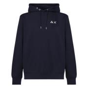 Sun68 Blå Logo Sweatshirt med Dragsko Huva Blue, Herr