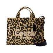 Coach Leopard Tryckt Canvas Toteväska Brown, Dam