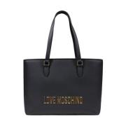 Love Moschino Stilig Polyeten Handväska för Kvinnor Black, Dam