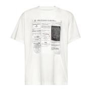 MM6 Maison Margiela Tidningsmönster Vit Bomull T-shirt White, Herr