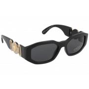 Versace Ikoniska solglasögon med enhetliga linser Black, Unisex