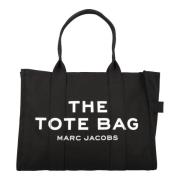 Marc Jacobs Svart Canvas Toteväska med Logotyp Black, Dam