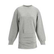 The Attico Räfflad Crew Neck Mini Klänning Gray, Dam