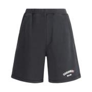 Dsquared2 Monogram Bomullsshorts med Elastisk Midja Black, Herr