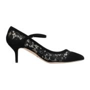 Dolce & Gabbana Svart Spets Mary Jane Pumps Black, Dam