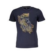 Cavalli Class Blå Bomull Tryckt Logotyp T-shirt Blue, Herr