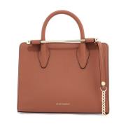 Strathberry Elegant kastanj kalvskinn Mini Tote Brown, Dam