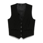 Wardrobe.nyc Svart Pinstripad Väst Black, Dam