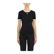 Courrèges Bomull Signature T-shirt Black, Dam