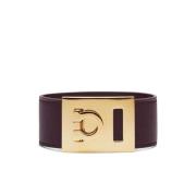 Salvatore Ferragamo Röd Lammskinn Gancini Flip-Lock Smycken Brown, Dam