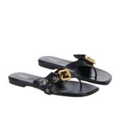 Chloé Svarta Läder Slip-On Sandaler Black, Dam