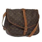 Louis Vuitton Vintage Pre-owned Canvas axelremsvskor Brown, Dam