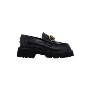 Roberto Cavalli Läderloafers med Guldtonspänne Black, Dam